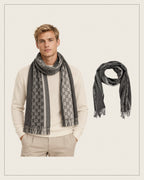 Écharpe GG en cachemire – Gris anthracite