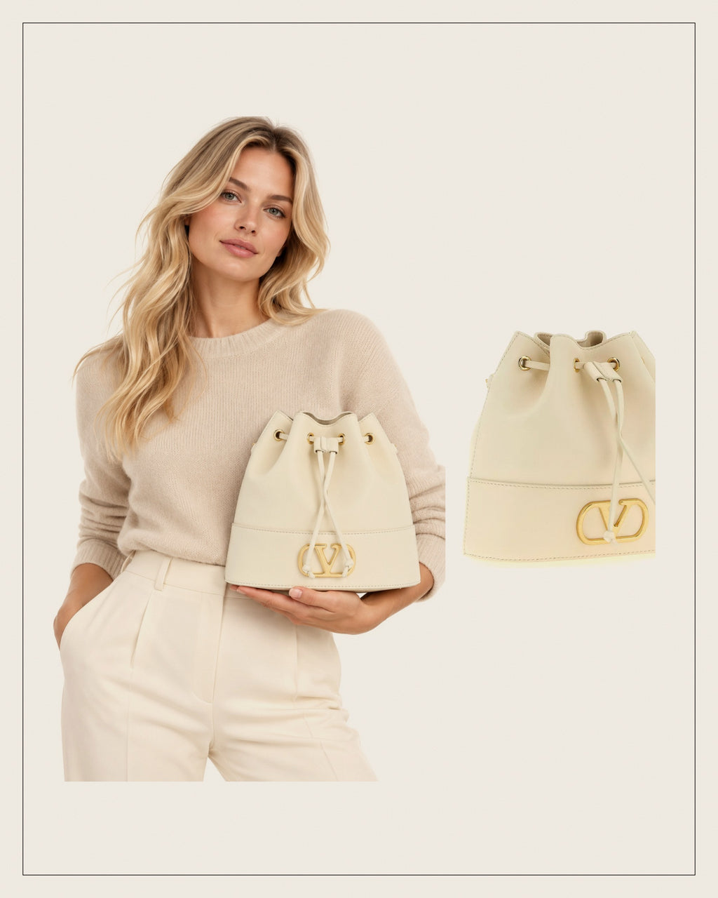 VLogo Bucket Bag – Ivory