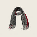 GG Cashmere Scarf – Grey & Red