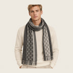 Écharpe GG en cachemire – Gris anthracite