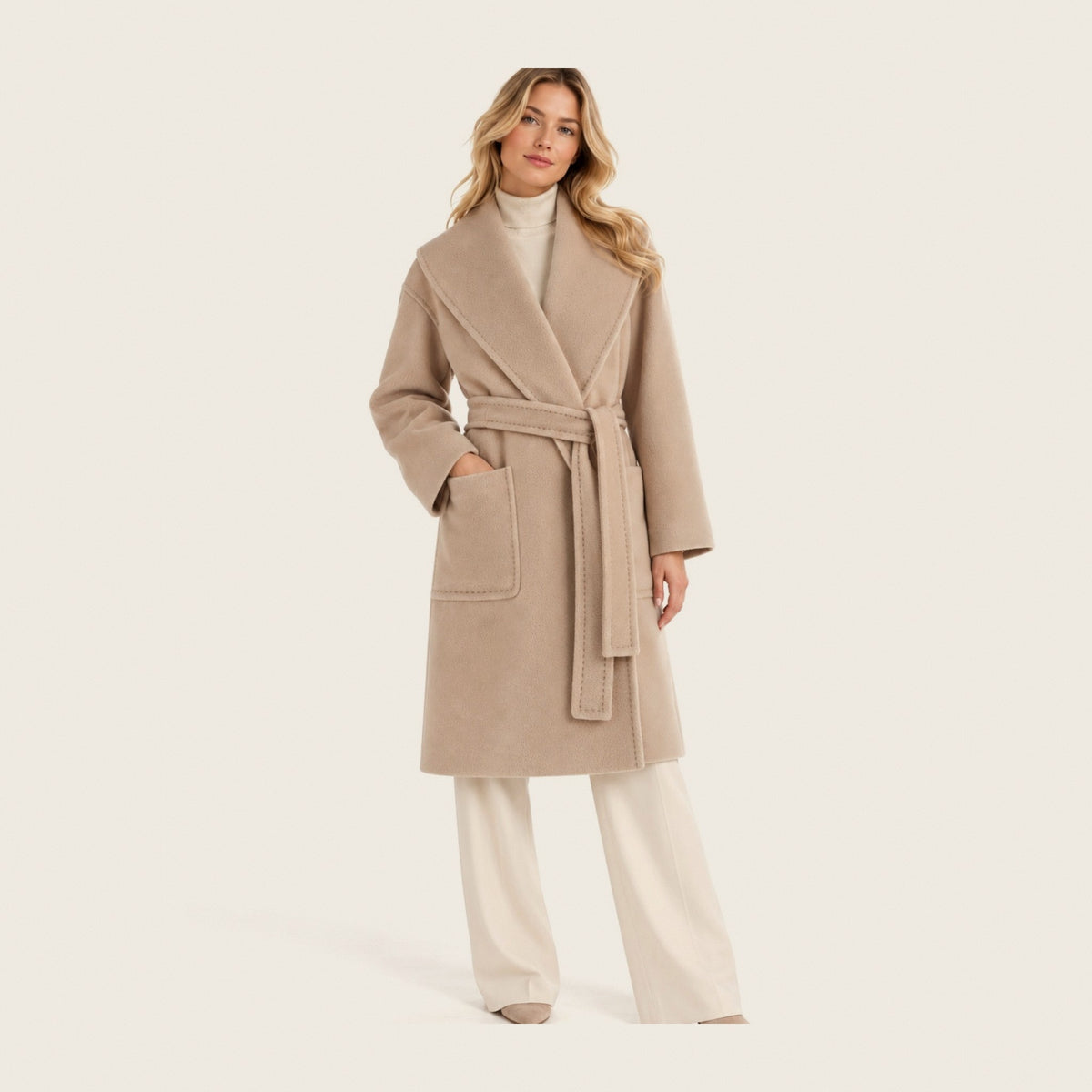 Manteau en laine beige