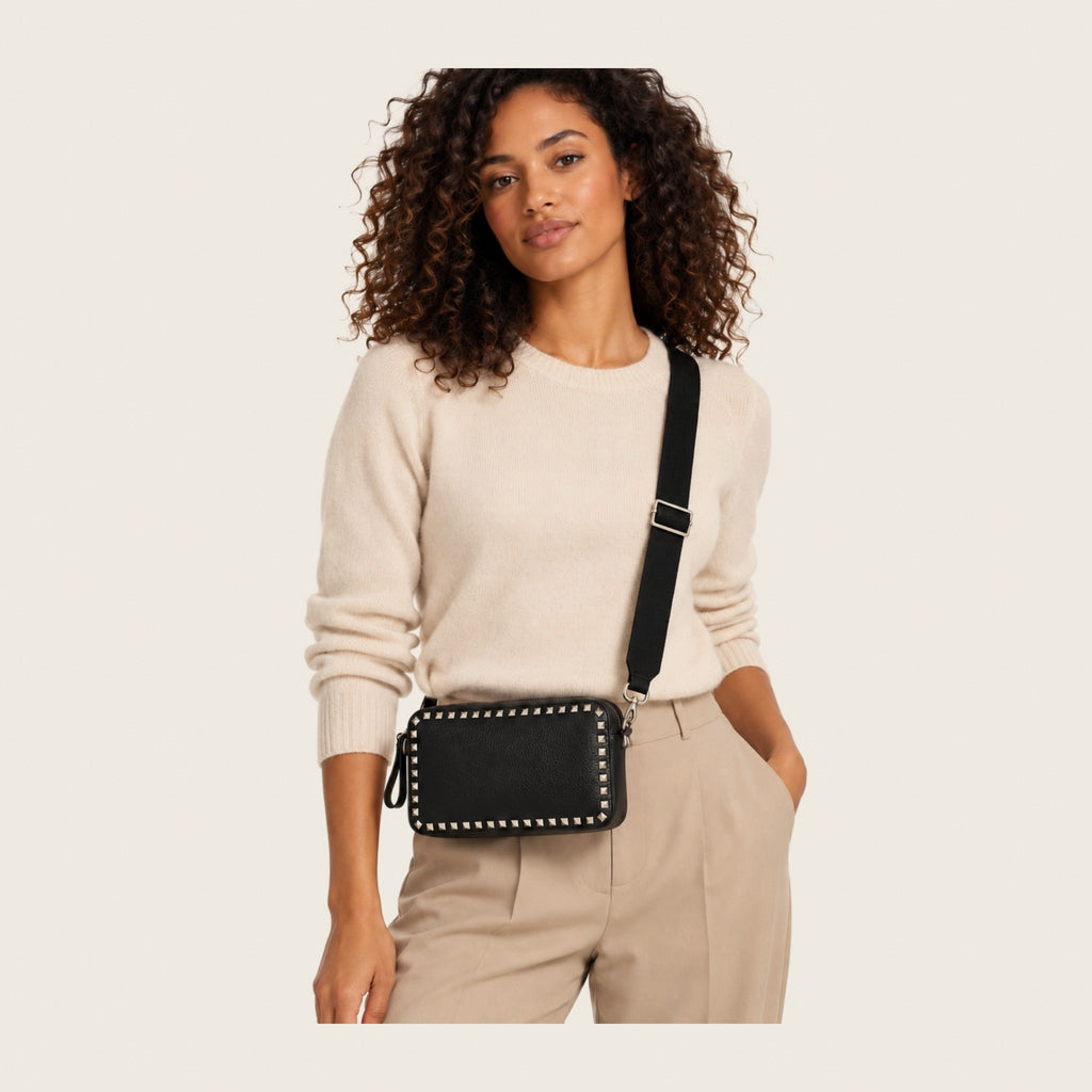 Rockstud Crossbody Bag – Black