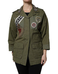 Veste en coton olive et vert