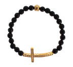 Cross Bracelet – Black Agate