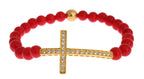 Cross Bracelet – Red Coral