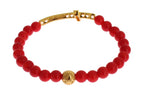 Cross Bracelet – Red Coral