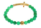 Cross Bracelet – Green Jade