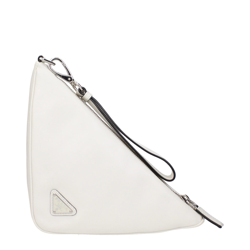 White Leather Clutch Bag