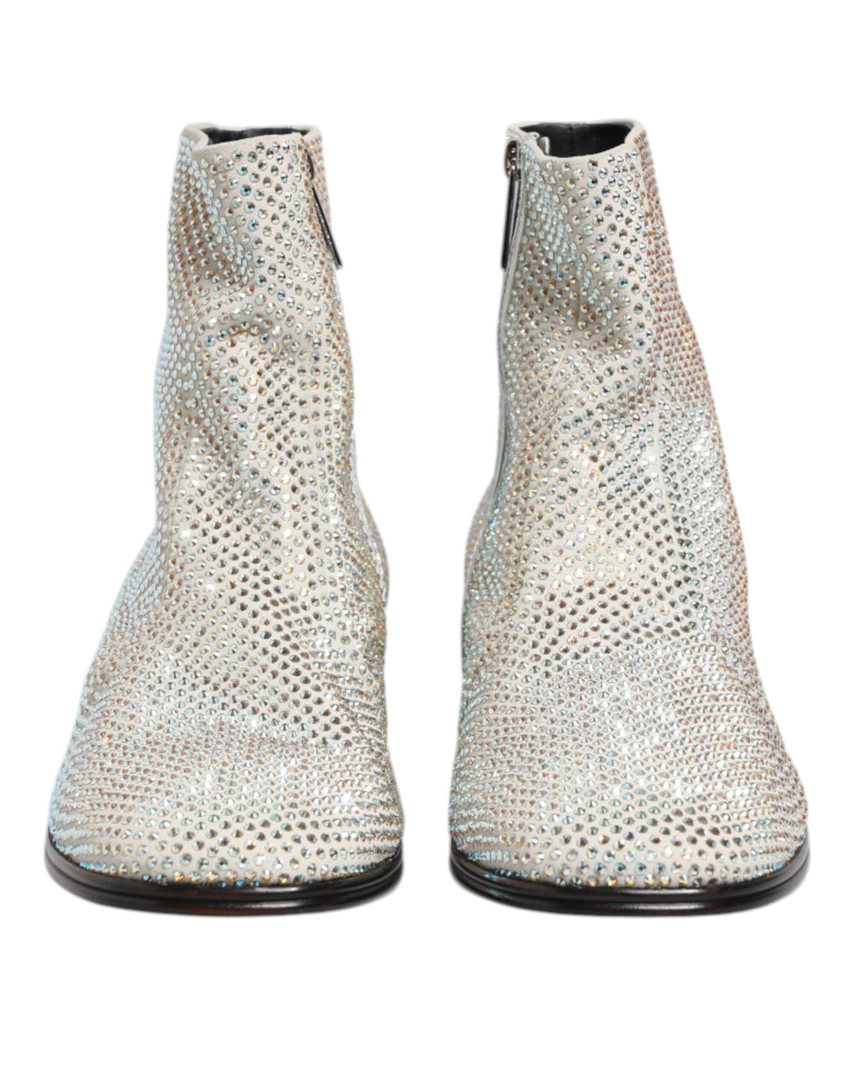 Crystal Ankle Boots – White