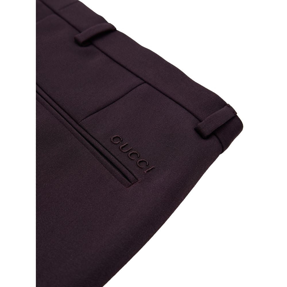 Pantalon en laine bordeaux