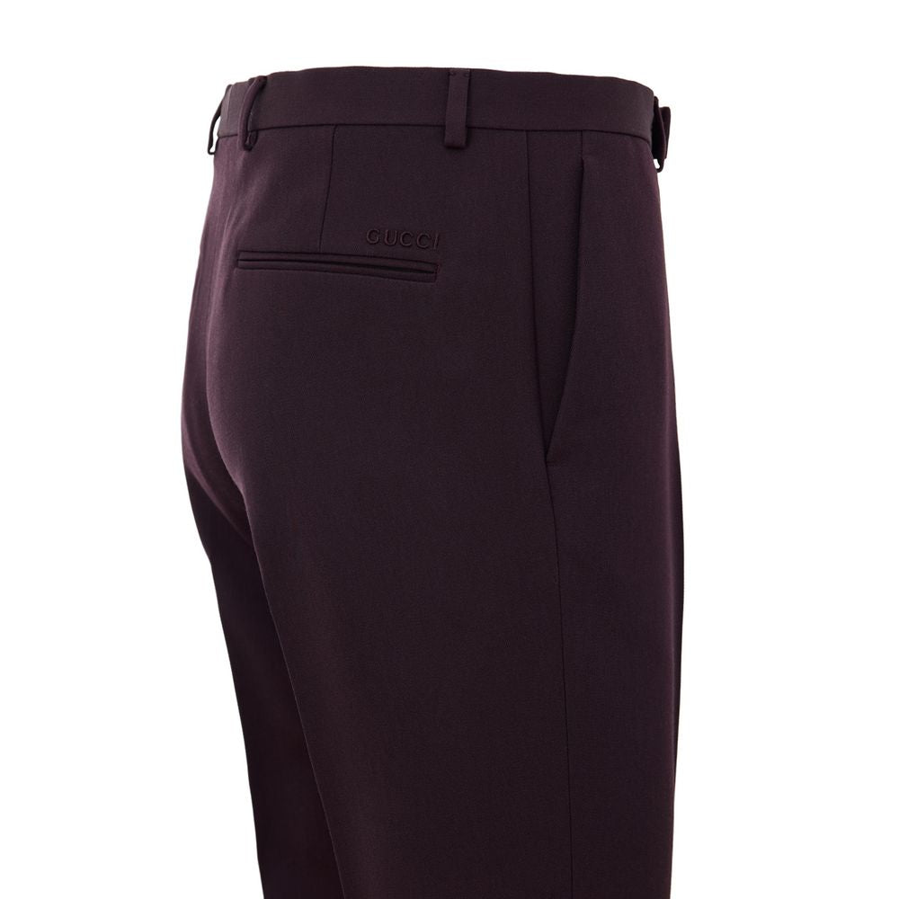 Pantalon en laine bordeaux