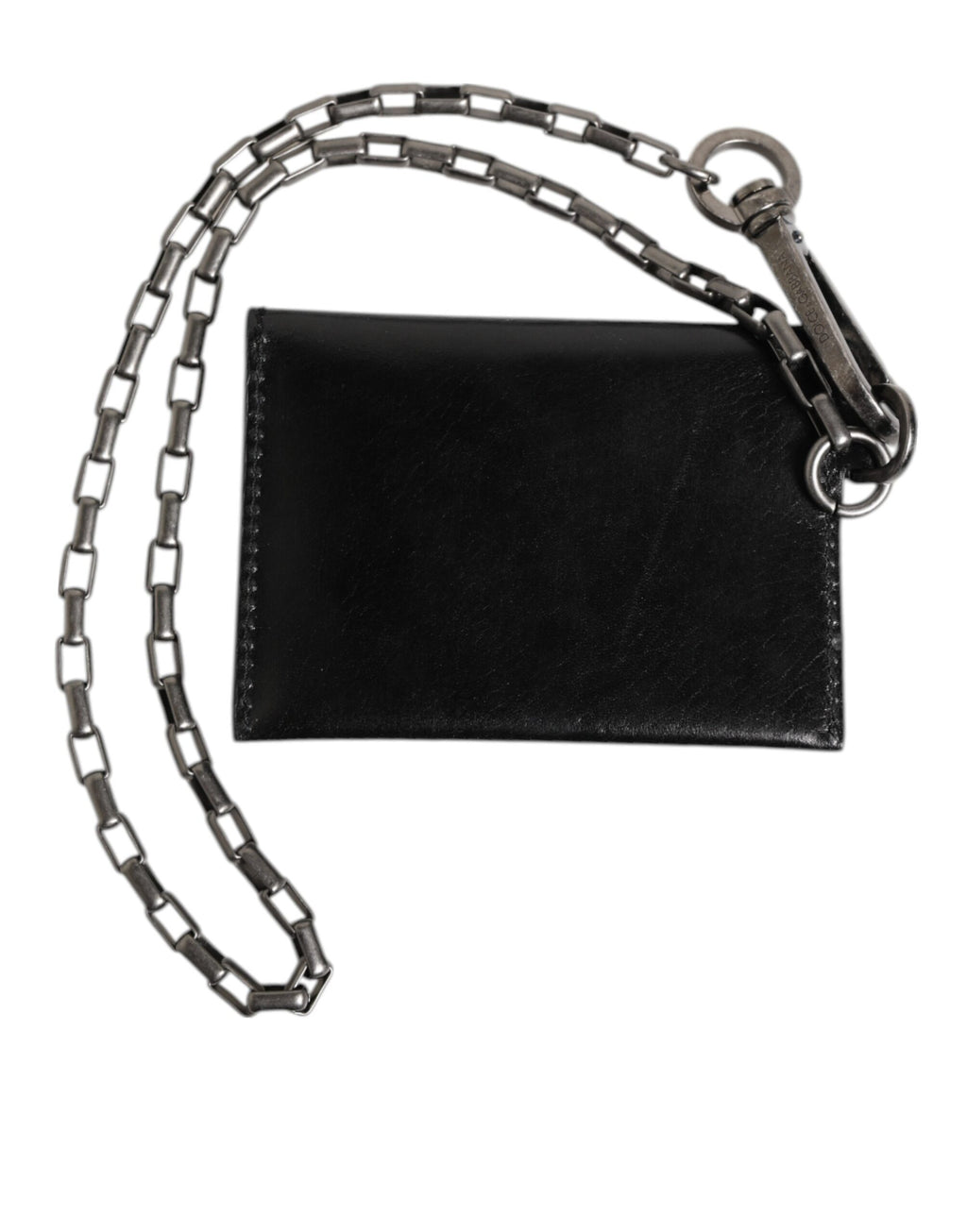 Chain Leather Card Holder – Black