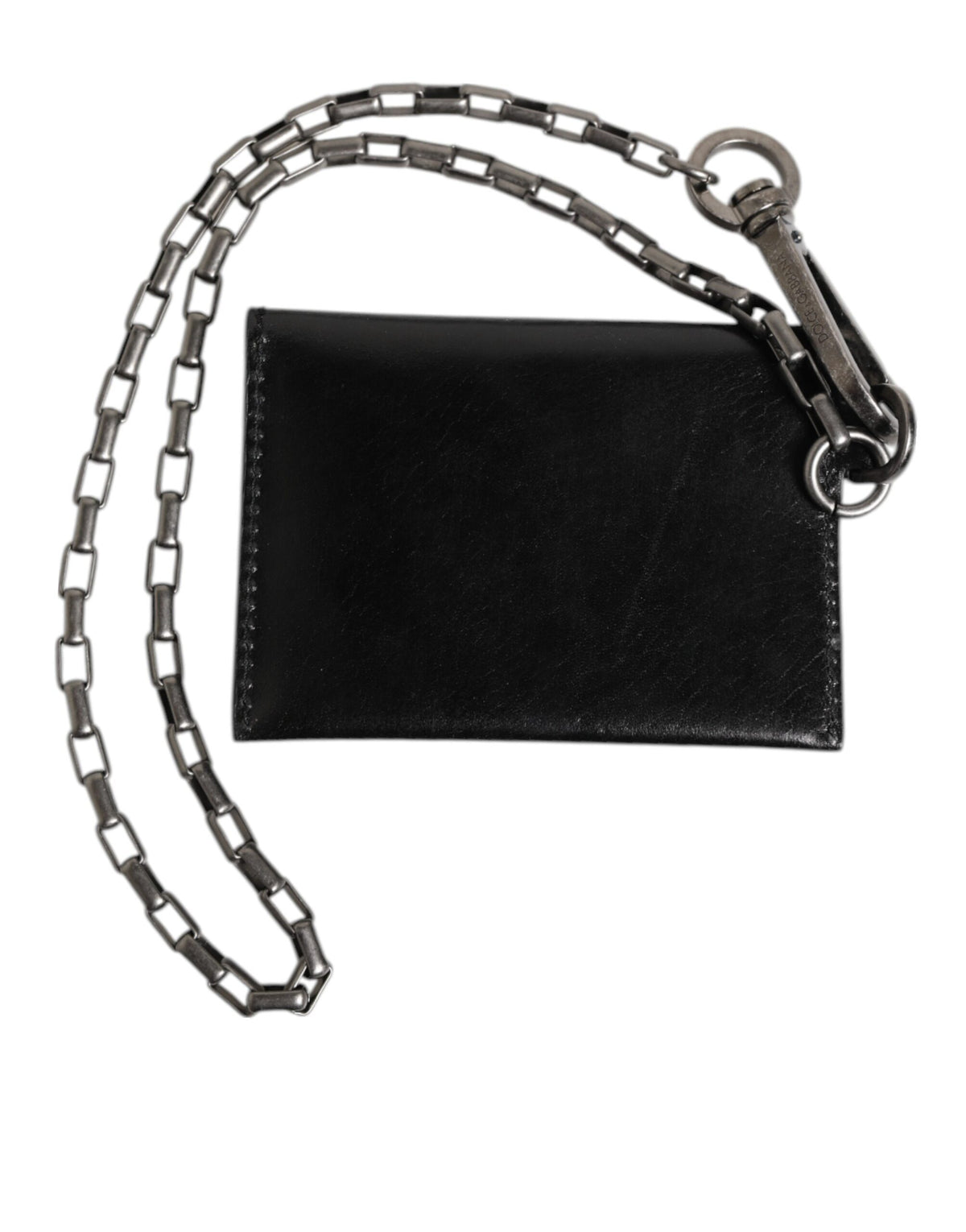 Chain Leather Card Holder – Black