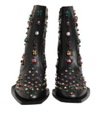 Crystal Ankle Boots – Black