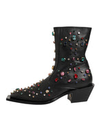 Crystal Ankle Boots – Black