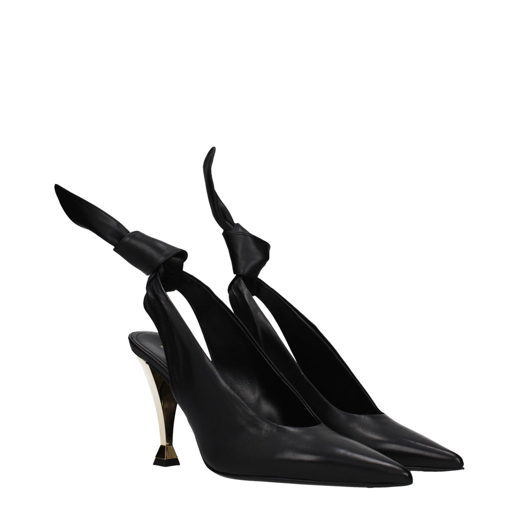 Sandales en cuir noir