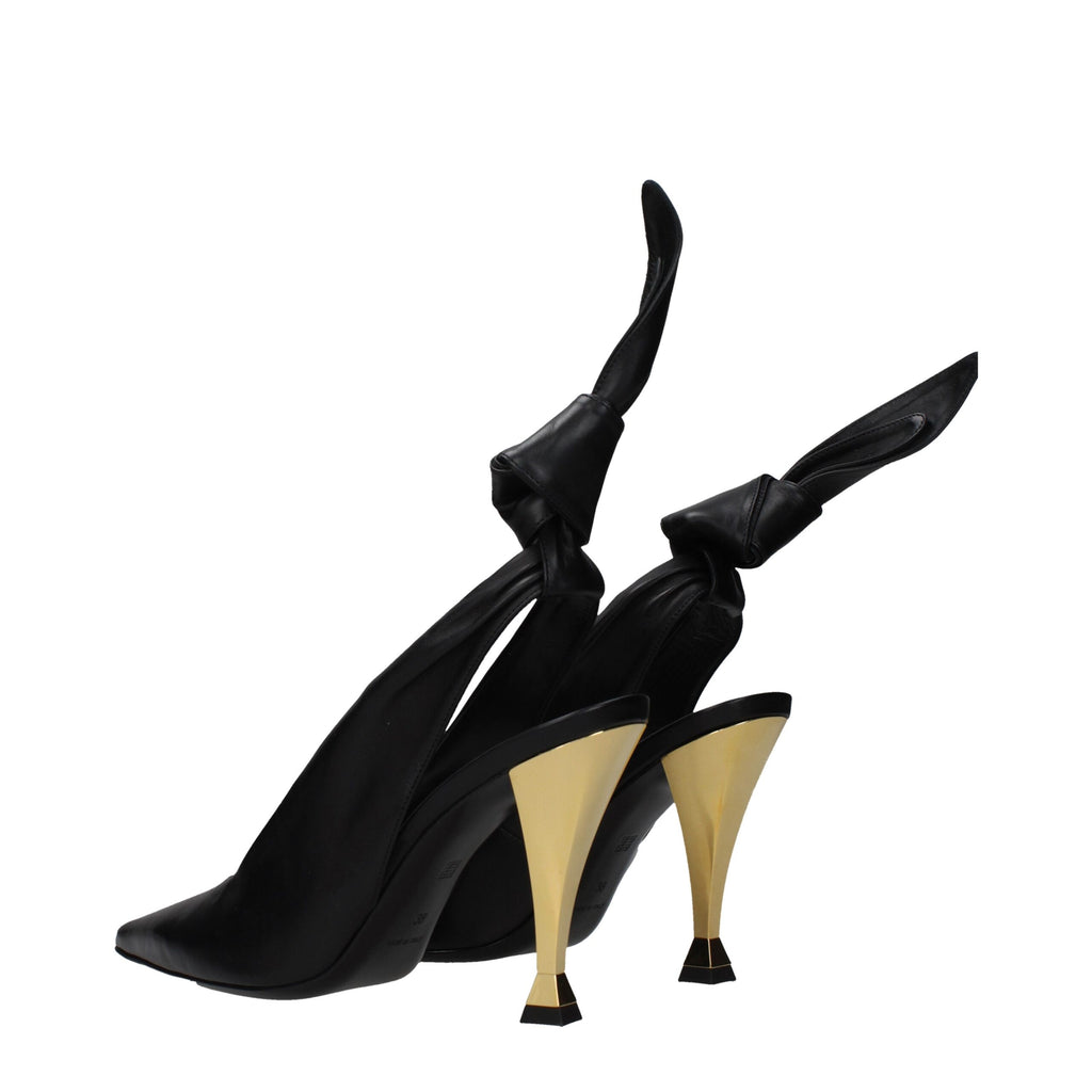 Sandales en cuir noir