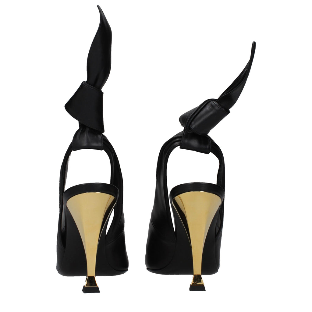 Sandales en cuir noir