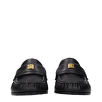 Mocassins noirs en cuir à enfiler