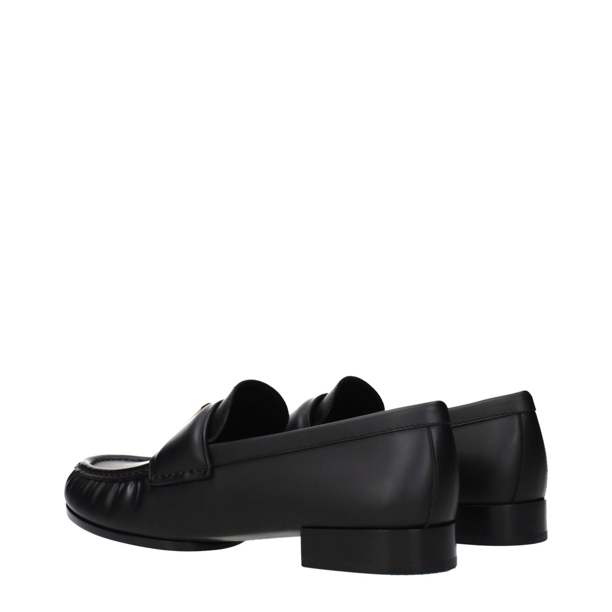 Mocassins noirs en cuir à enfiler