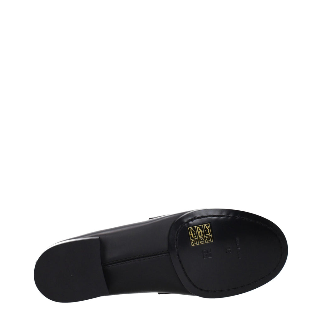 Mocassins noirs en cuir à enfiler