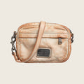 Sac à épaule Logo en cuir d'agneau – Beige