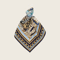 Gancini Silk Scarf – Blue