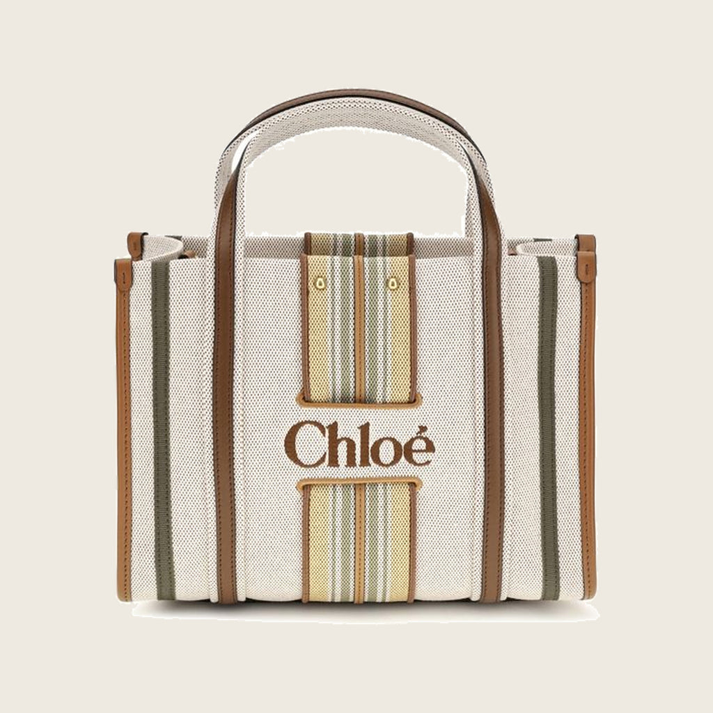 Woody Cotton Shoulder Bag – Beige