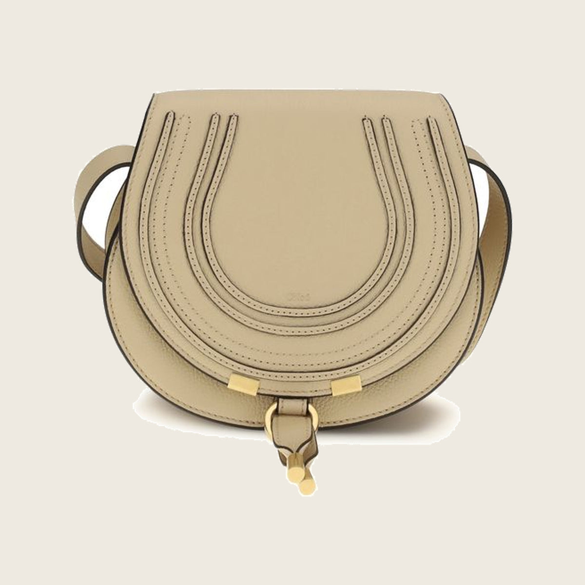 Sac à bandoulière Marcie en cuir – Beige