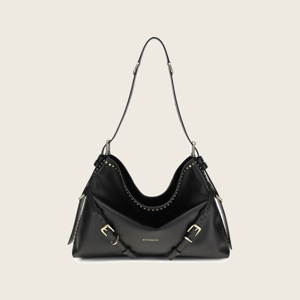 Voyou Leather Shoulder Bag – Black
