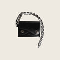 Chain Leather Card Holder – Black