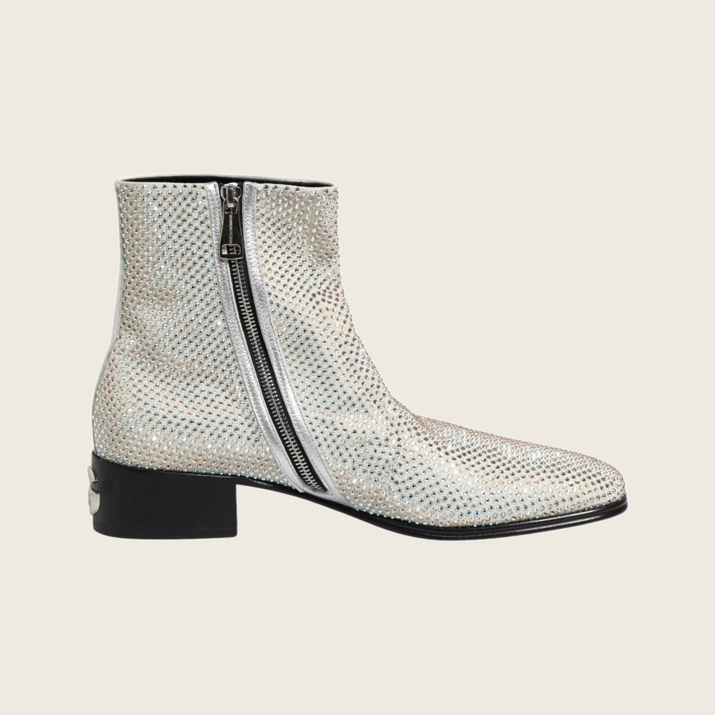 Crystal Ankle Boots – White