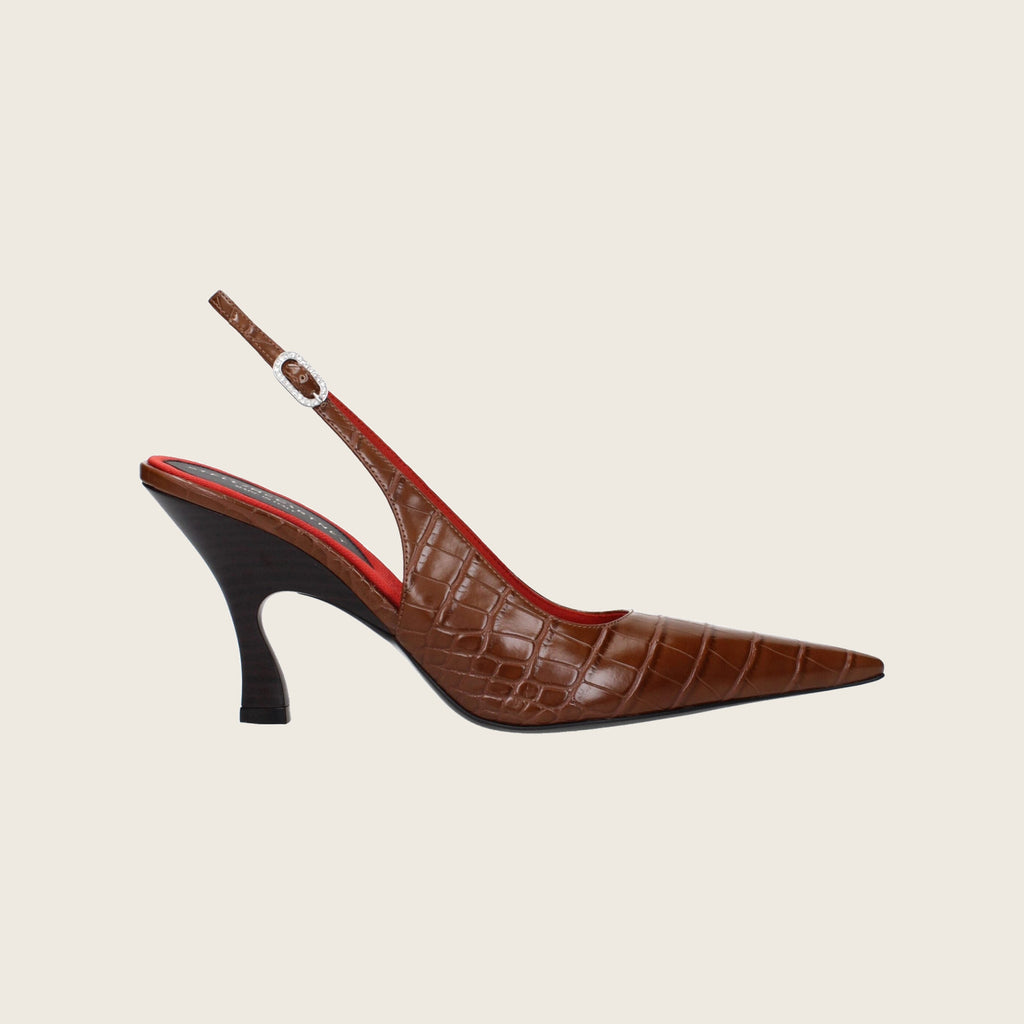 Escarpins en cuir – Marron