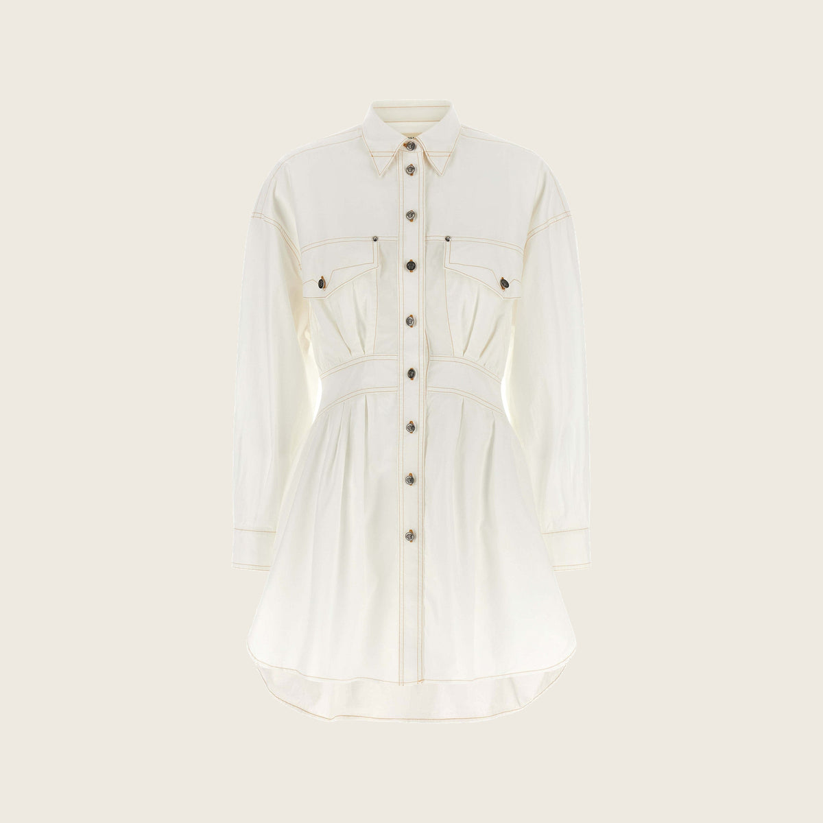 Medusa Cotton Dress – White