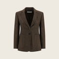 Blazer en laine vierge – Marron