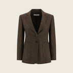 Blazer en laine vierge – Marron