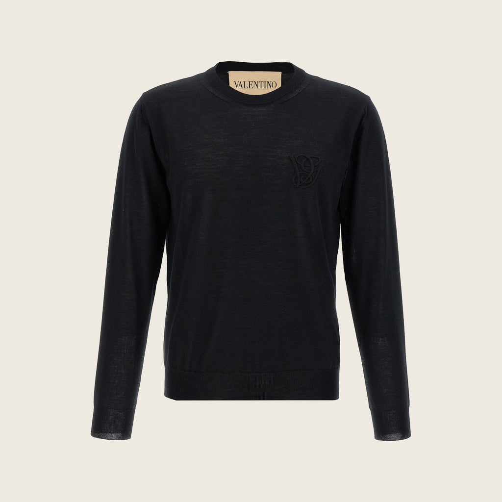 Virgin Wool Cardigan – Black