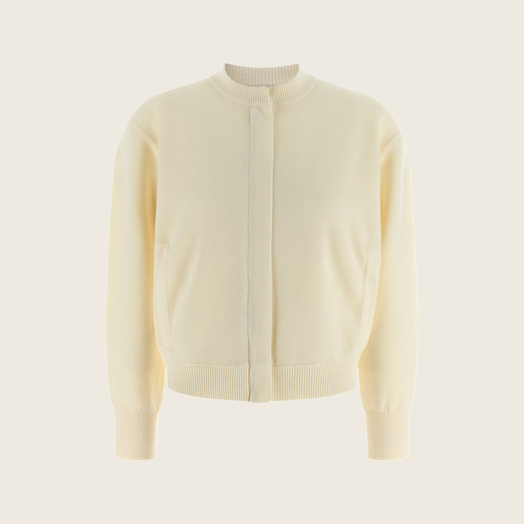 Virgin Wool Cardigan – White
