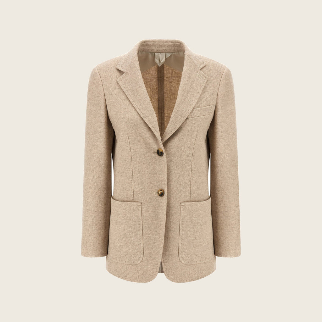 Leather Blazer – Beige