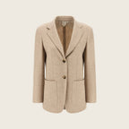 Leather Blazer – Beige