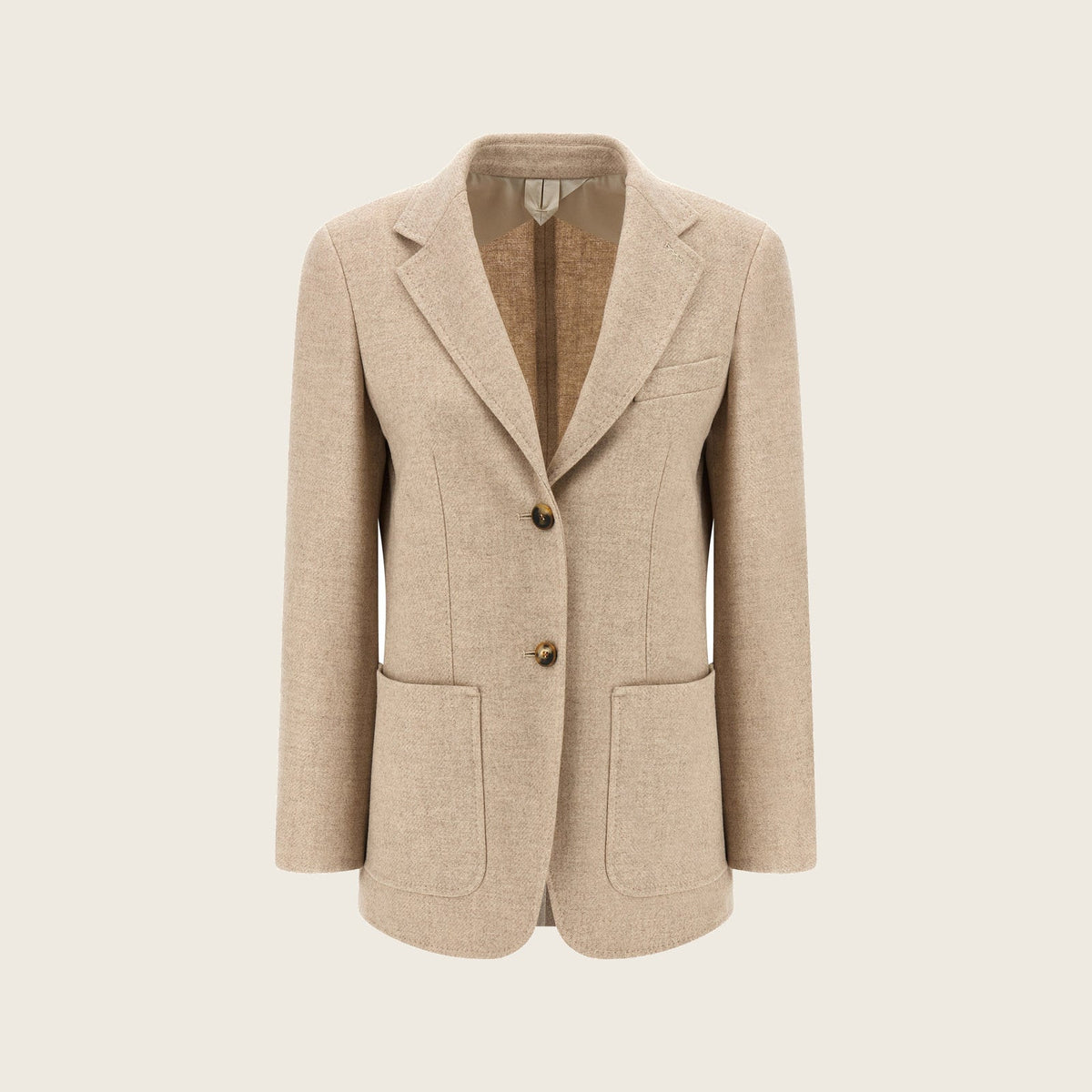 Leather Blazer – Beige