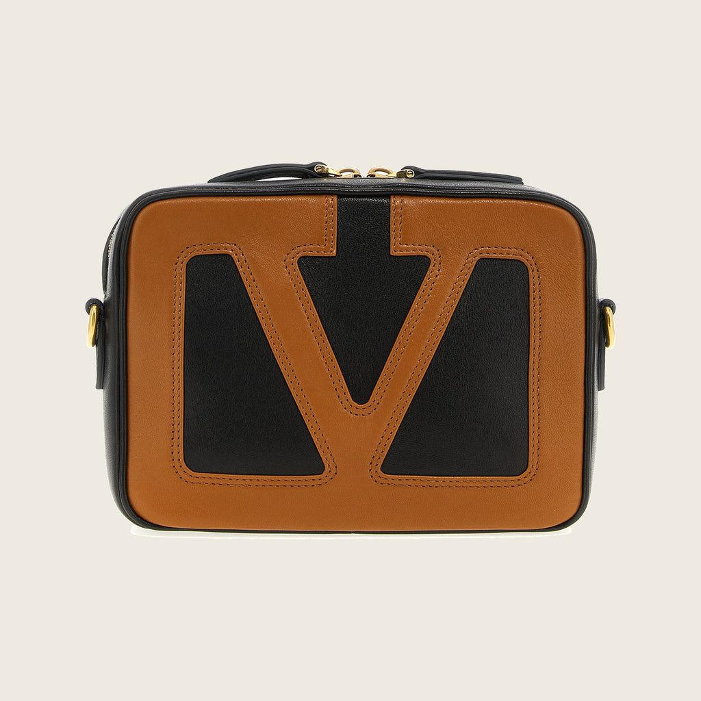 VLogo Lambskin Crossbody Bag – Brown