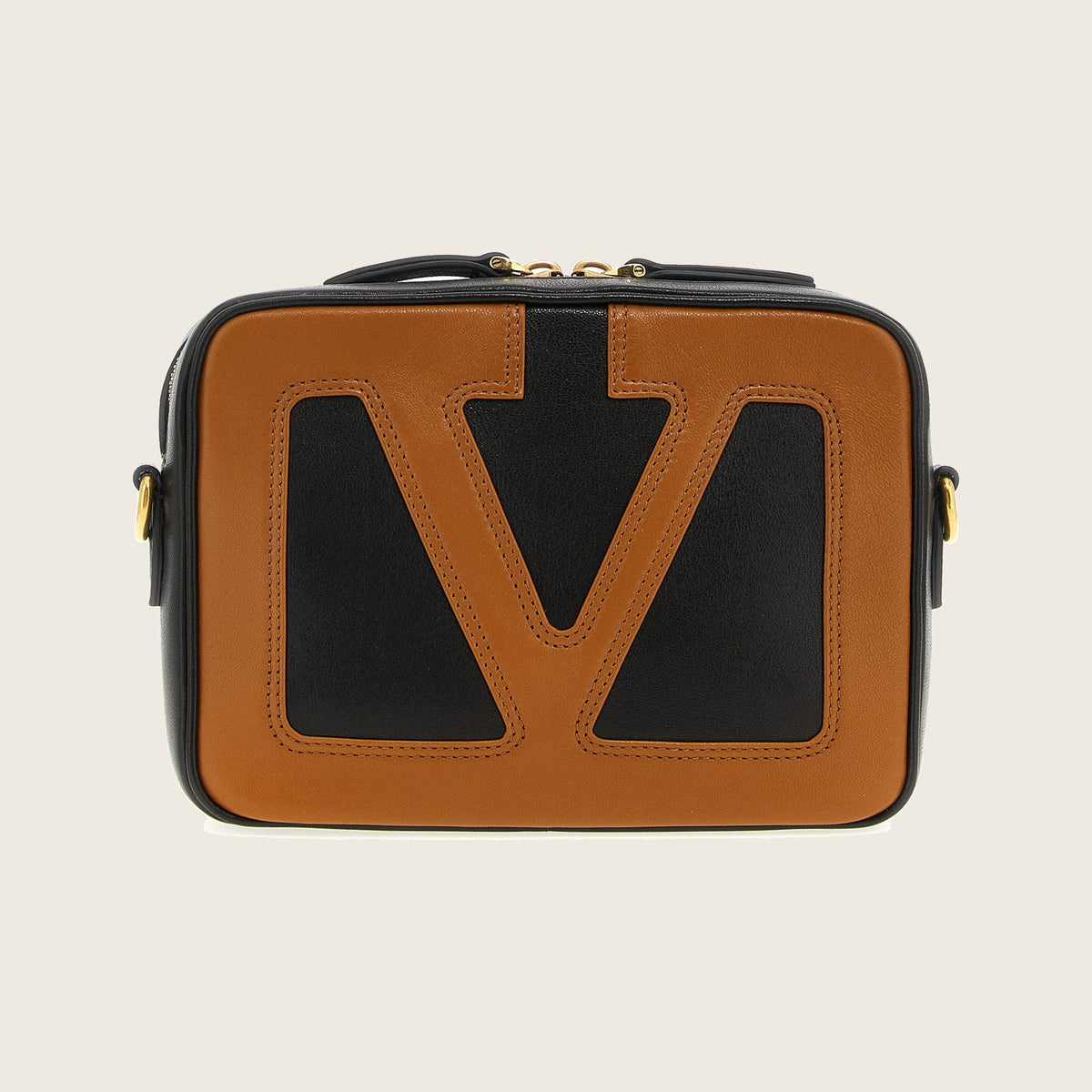 VLogo Lambskin Crossbody Bag – Brown