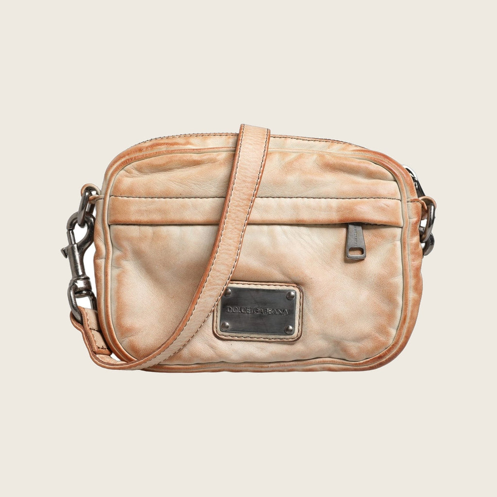 Logo Lambskin Shoulder Bag – Beige