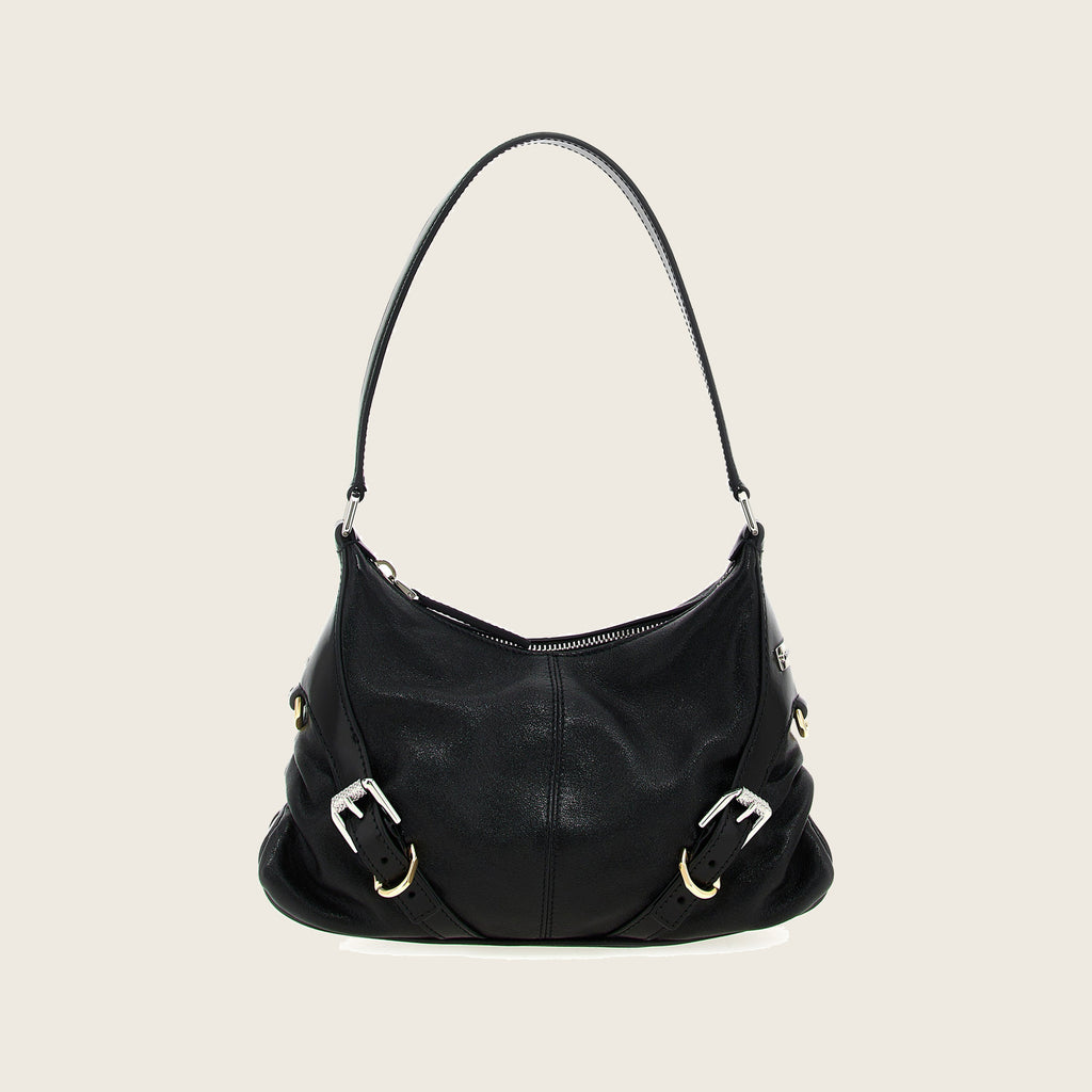 Voyou Lambskin Shoulder Bag – Black