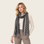 GG Cashmere Scarf – Charcoal
