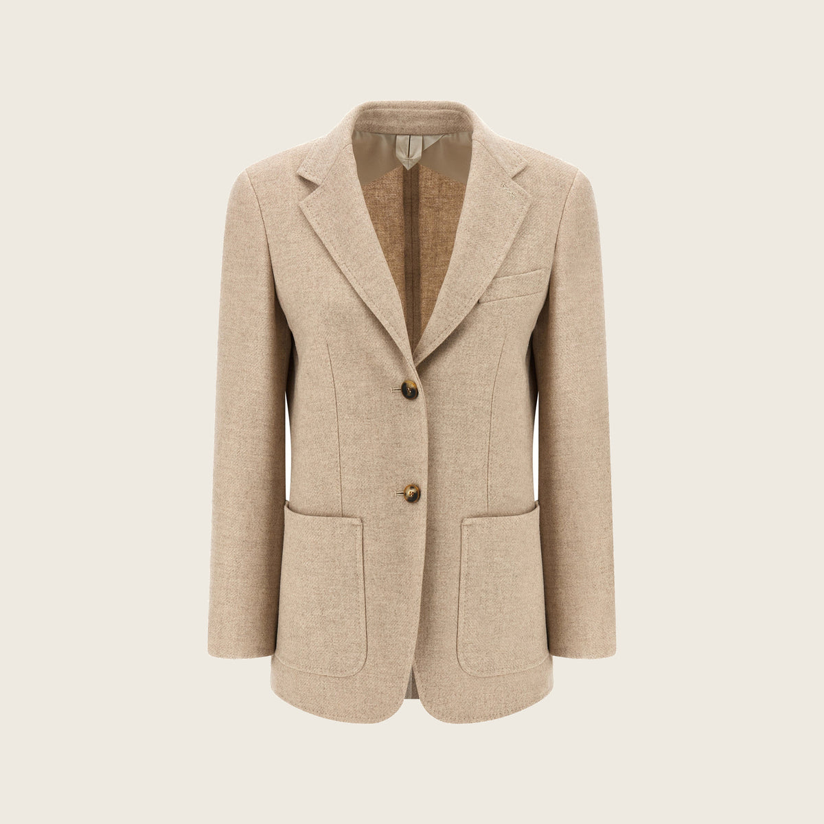 Leather Blazer – Beige