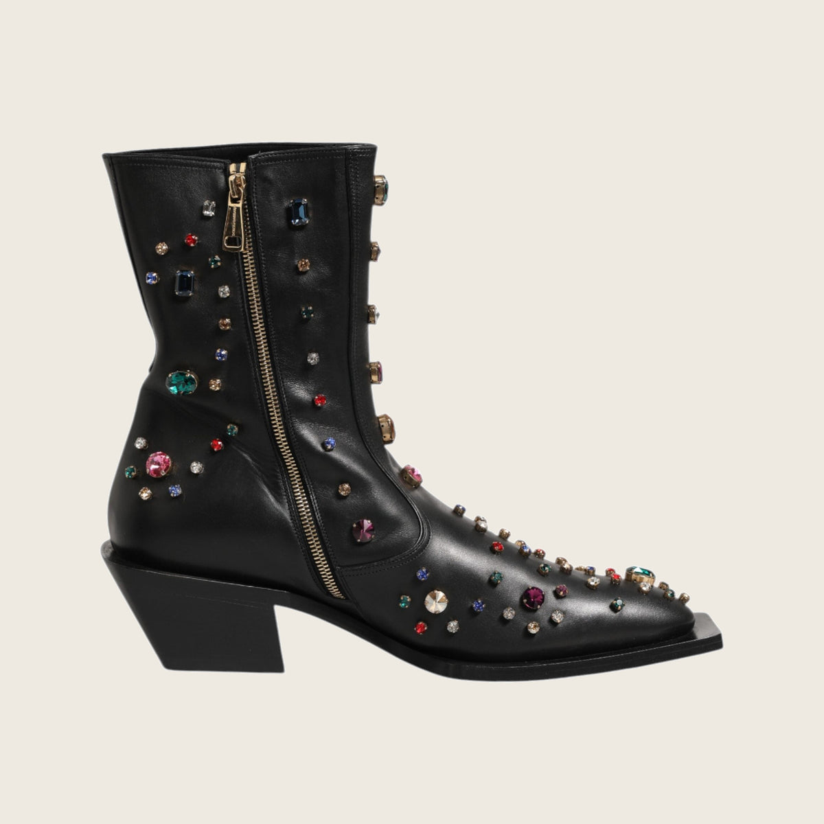 Bottines à cristaux – Noir