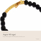 Cross Bracelet – Black Agate