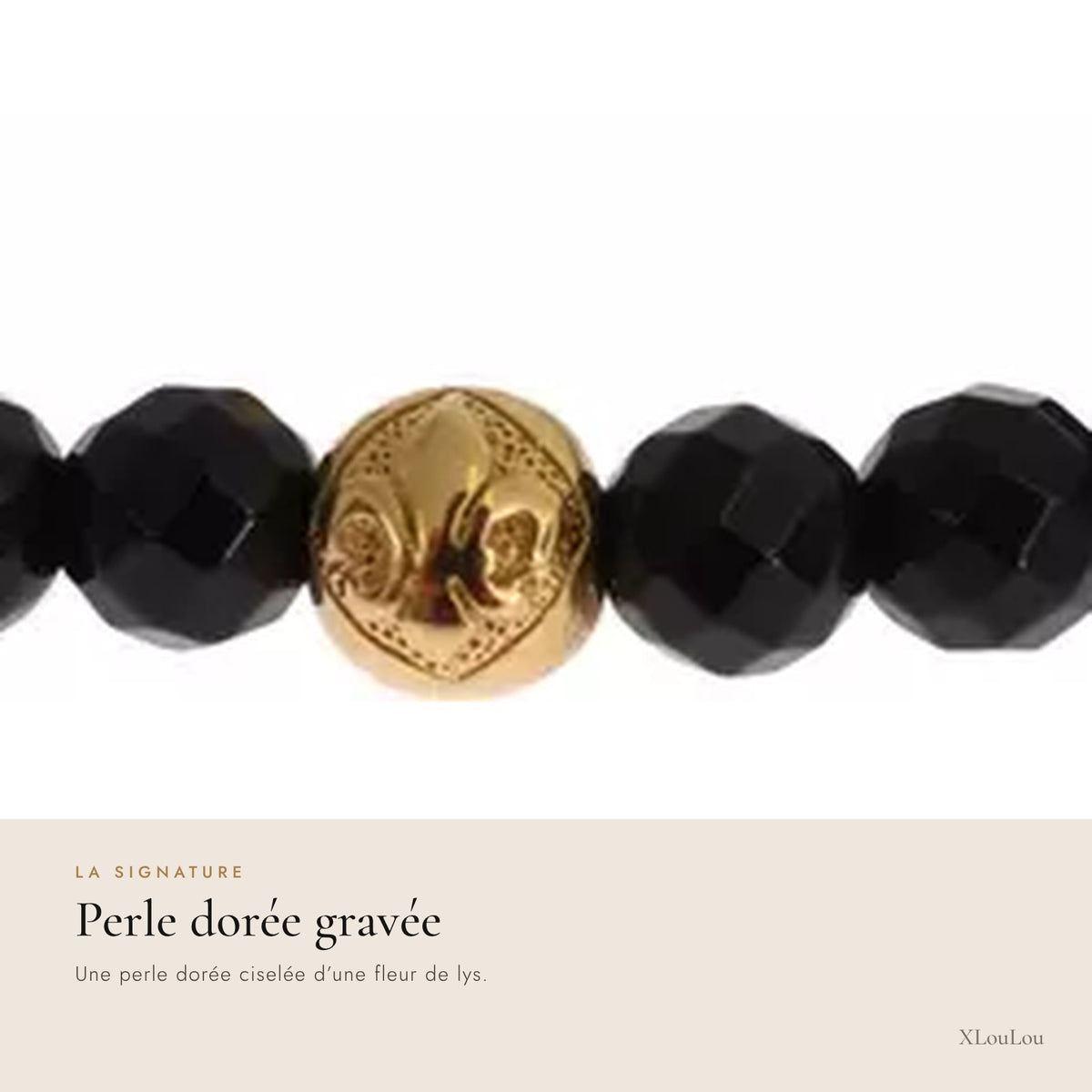 Cross Bracelet – Black Agate